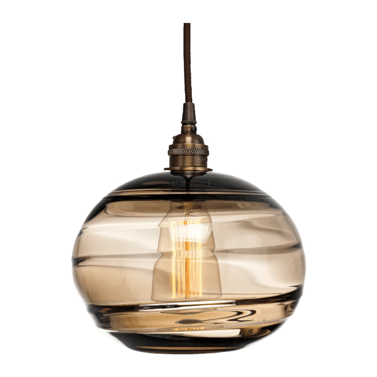 Optic Bronze Glass Drum Pendant Light