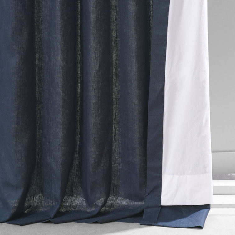 Ancient Ivory Linen Room Darkening Curtain Panel 50'' W