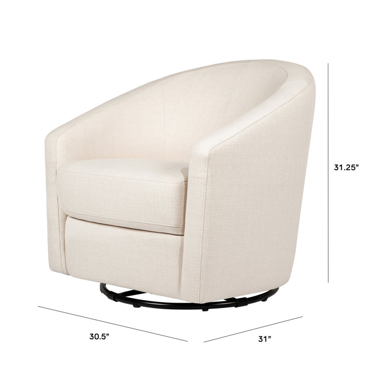Madison 32'' Performance Natural Eco-Twill Mid-Century Swivel Glider