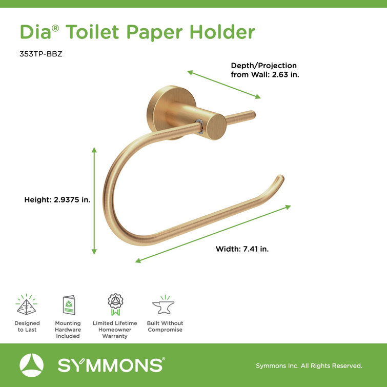 Brushed Bronze Metal Wall-Mounted Toilet Paper Holder