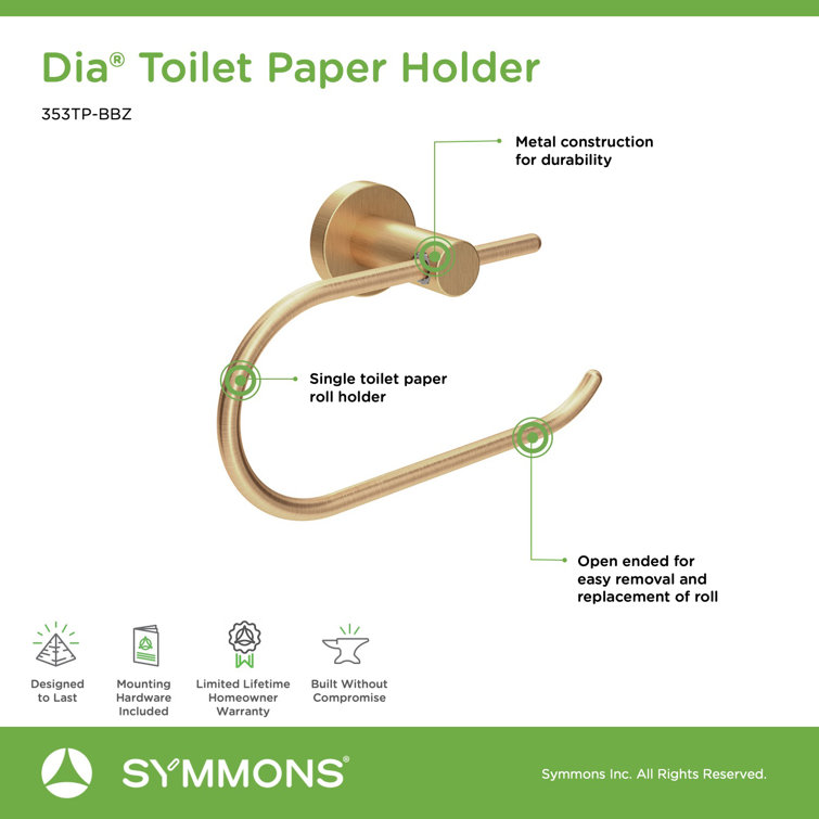 Brushed Bronze Metal Wall-Mounted Toilet Paper Holder