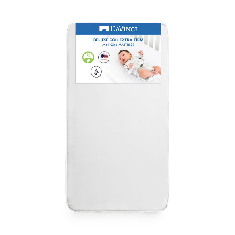White Waterproof Innerspring Mini Crib Mattress, GREENGUARD Certified
