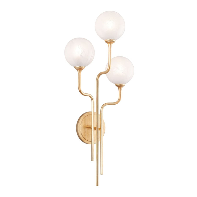 Onyx Vintage Gold Leaf Dimmable 3-Light Wall Sconce