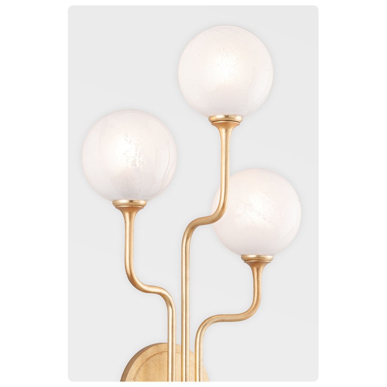 Onyx Vintage Gold Leaf Dimmable 3-Light Wall Sconce