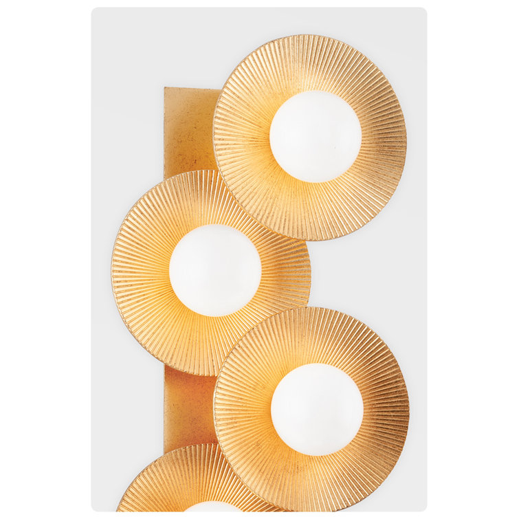 Vintage Gold Leaf 5-Light Glass Sconce