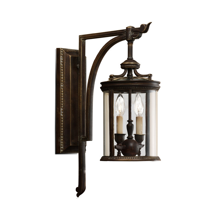 Bronze Dimmable Lantern Sconce with Clear Glass Shade