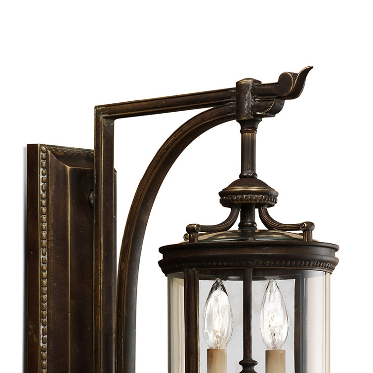 Bronze Dimmable Lantern Sconce with Clear Glass Shade