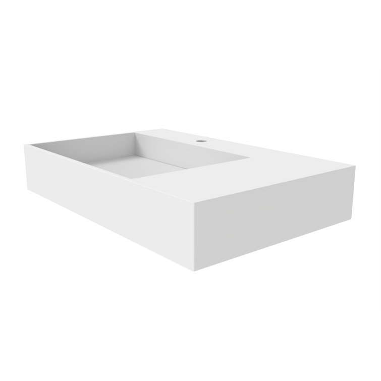 Juniper 30" Matte White Solid Surface Wall-Mounted Bathroom Sink