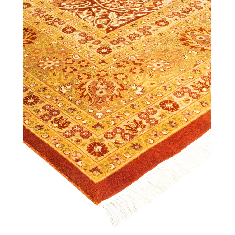 Handmade Red and Beige Wool Oriental 8' x 10' Rug