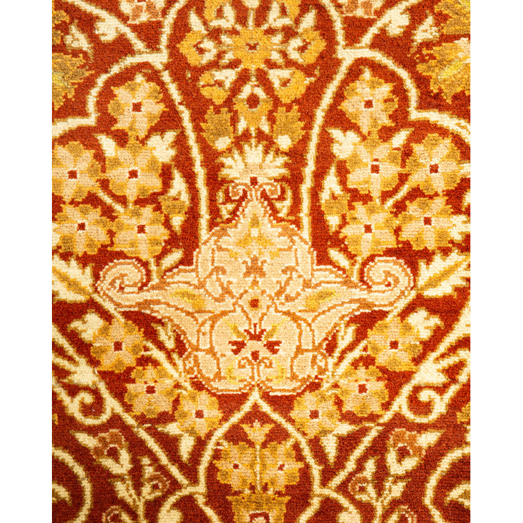 Handmade Red and Beige Wool Oriental 8' x 10' Rug