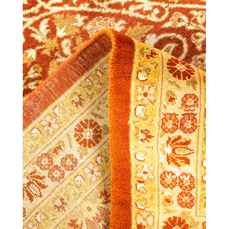 Handmade Red and Beige Wool Oriental 8' x 10' Rug