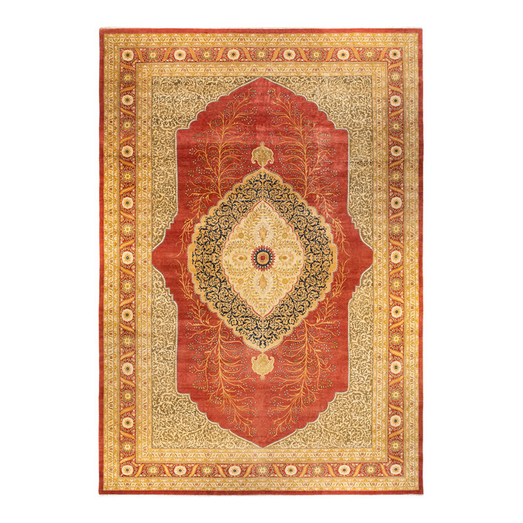 Handmade Red Wool Traditional 8' x 10' Area Rug