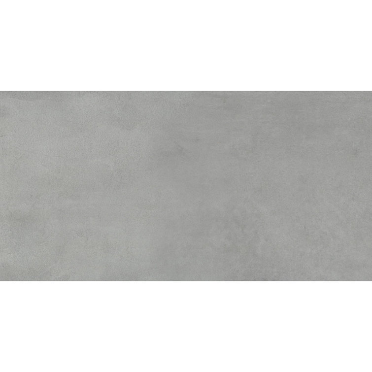 24" x 24" Silver Porcelain Concrete Look Tile