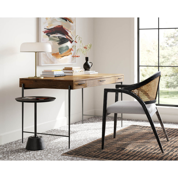 Transitional Bedford Brown Home Office Desk with 3 Drawers