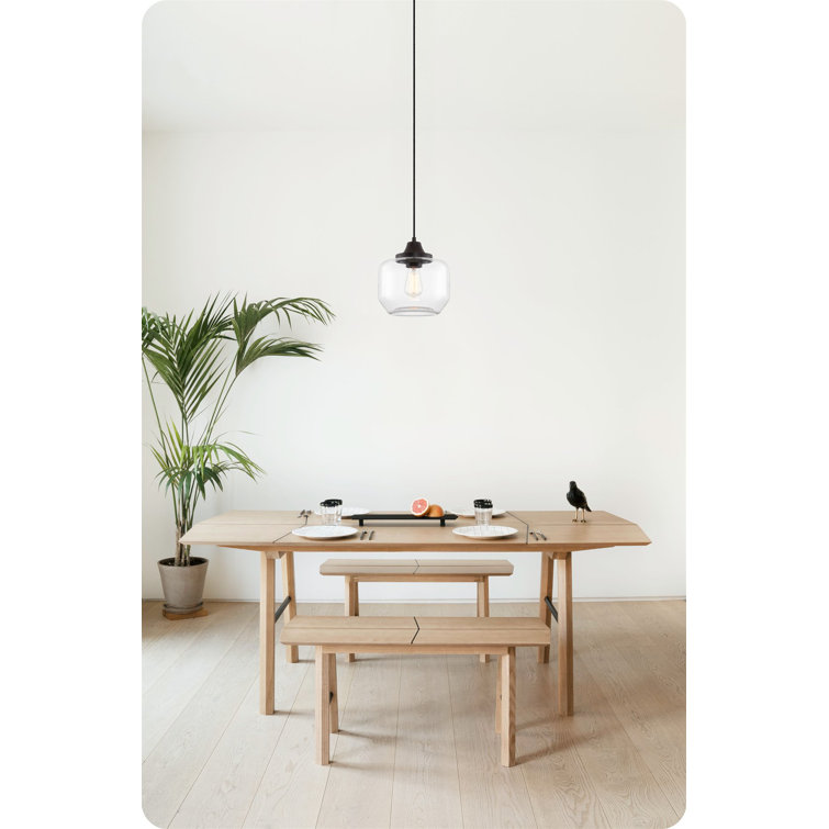 Maia 10" Oil-Rubbed Bronze Farmhouse Pendant with Clear Schoolhouse Glass Shade