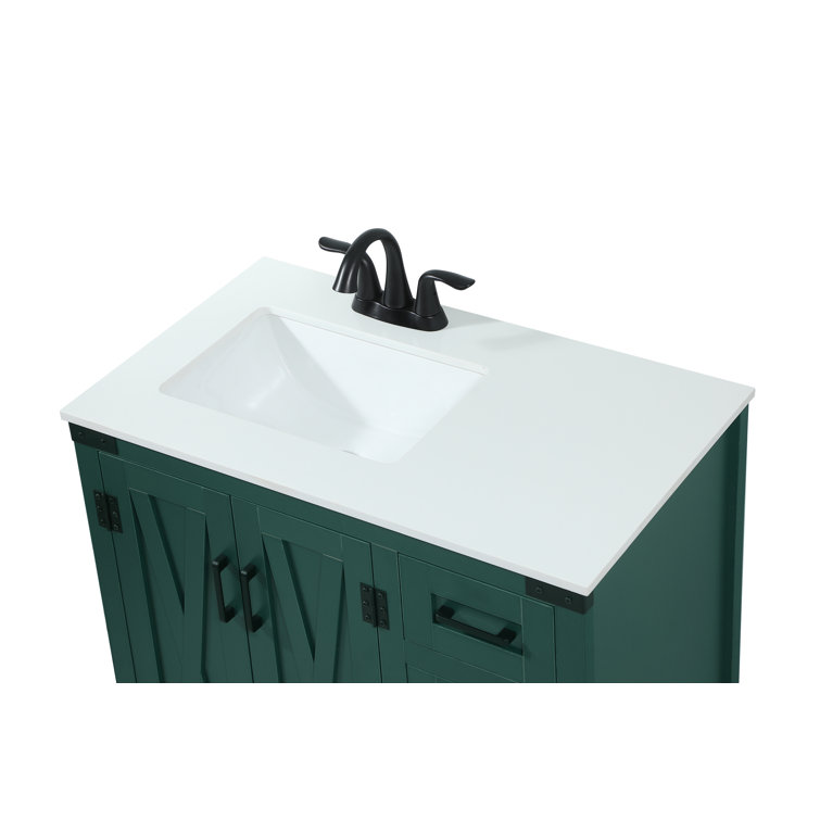Slayton 32'' Green Oak Freestanding Single Bathroom Vanity