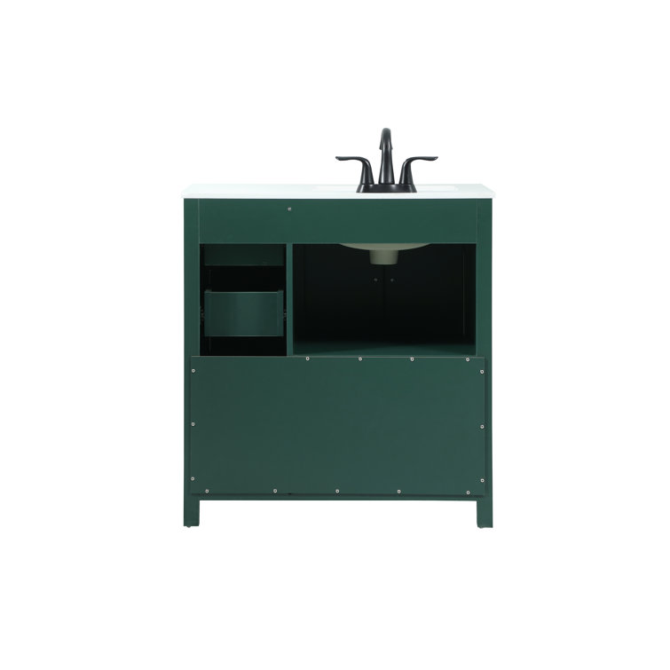 Slayton 32'' Green Oak Freestanding Single Bathroom Vanity