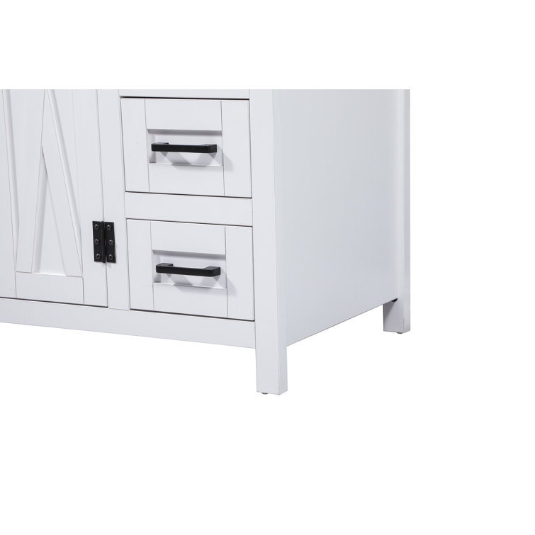 White Freestanding Single Bathroom Vanity with Ceramic Sink