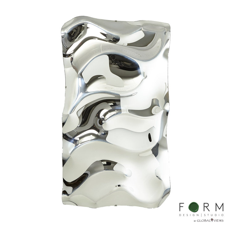 Elegant 72'' Silver Hand-Formed Italian Glass Accent Mirror