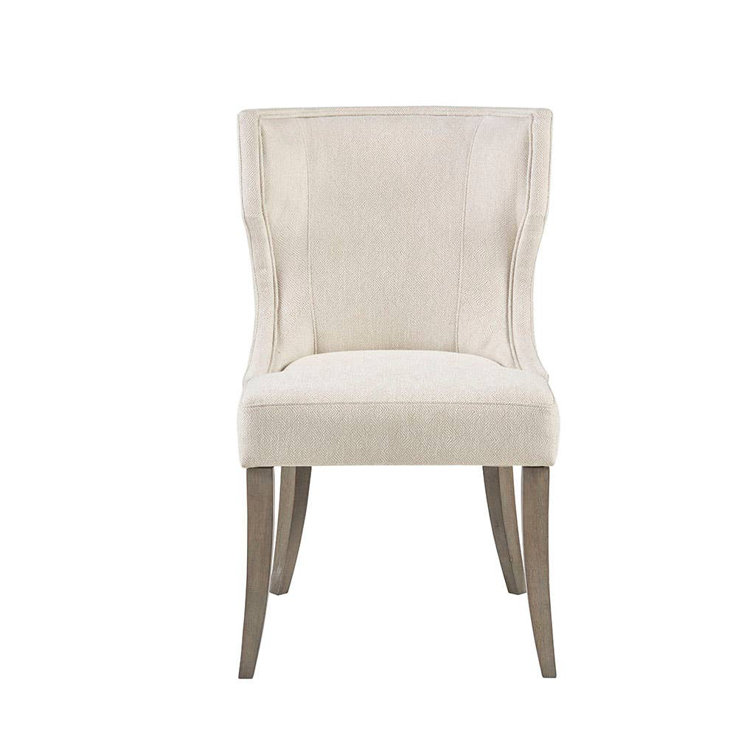 Gray Upholstered Traditional Wood Side Chair