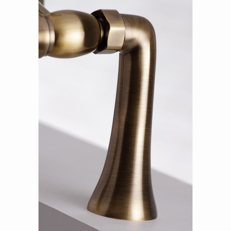 Antique Brass Deck Mount Clawfoot Tub Faucet with Hand Shower