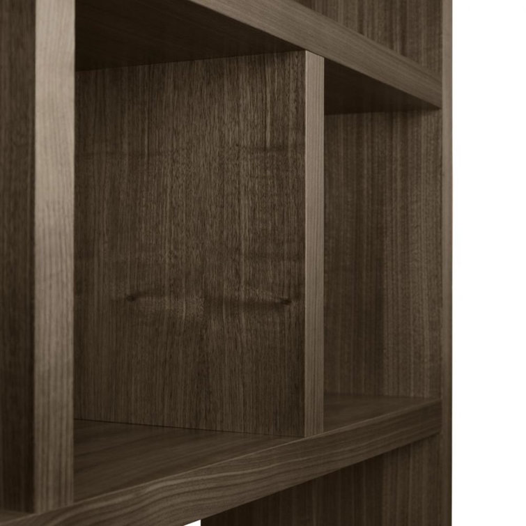 Berlin 59" Walnut Geometric 5-Level Cubbyhole Bookcase