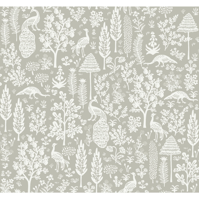 Menagerie Toile Black and White Washable Wallpaper Roll