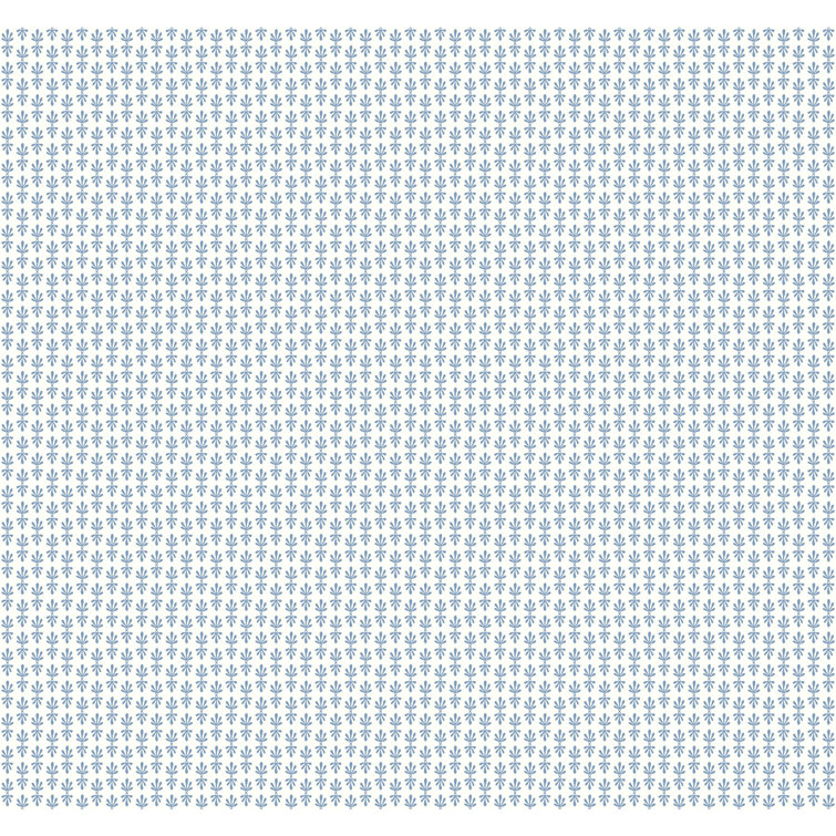 Petal Blue 27" W x 324" L Smooth Floral Wallpaper Roll
