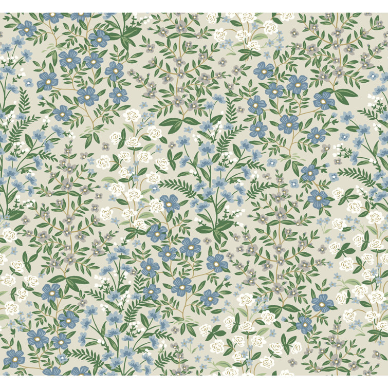 Wildwood Garden 27" Smooth Removable Wallpaper Roll in White