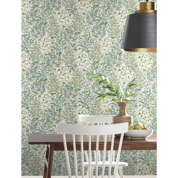 Wildwood Garden 27" Smooth Removable Wallpaper Roll in White
