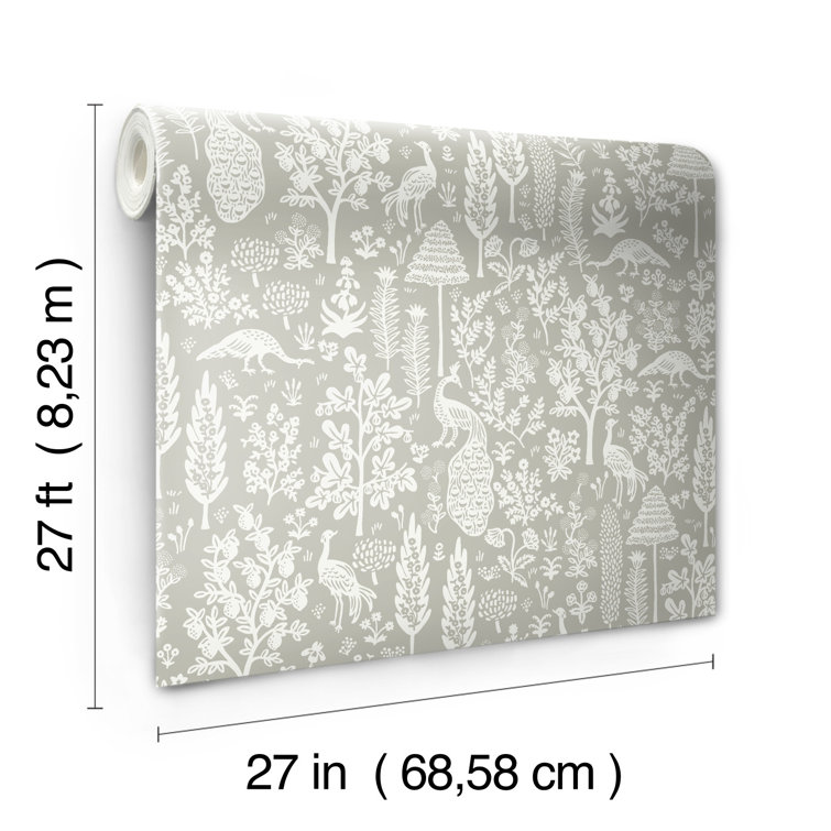 Menagerie Toile Black and White Washable Wallpaper Roll
