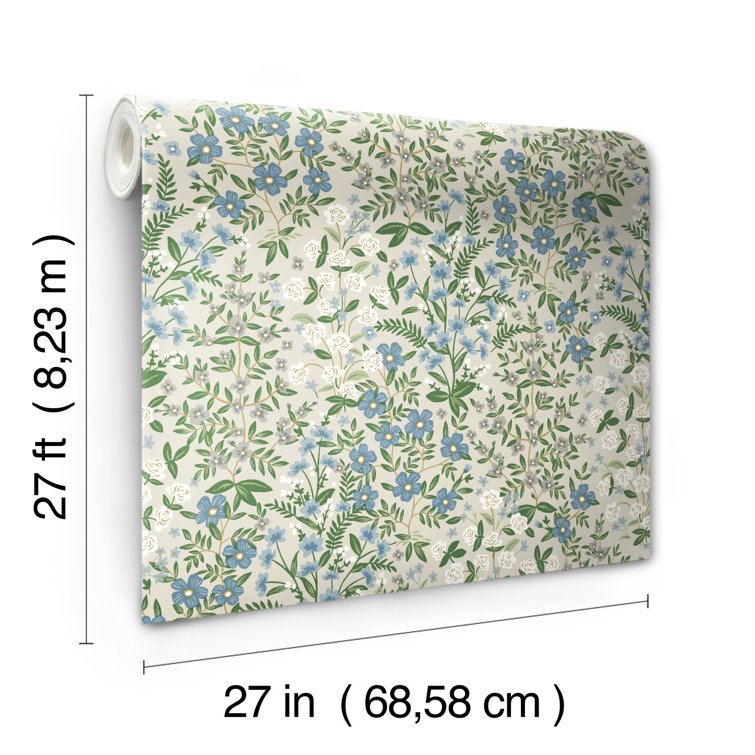 Wildwood Garden 27" Smooth Removable Wallpaper Roll in White