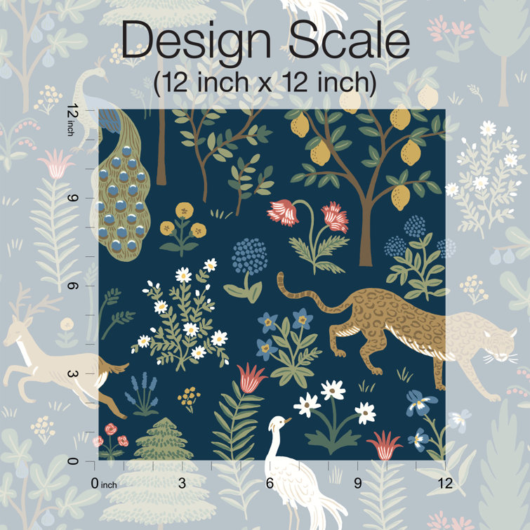 Menagerie Navy 27" L x 27" W Smooth Wallpaper Roll