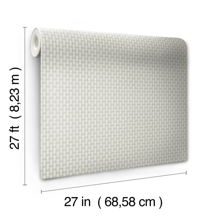 Petal Black Easy-Clean Floral Grid Wallpaper - 27" x 324"