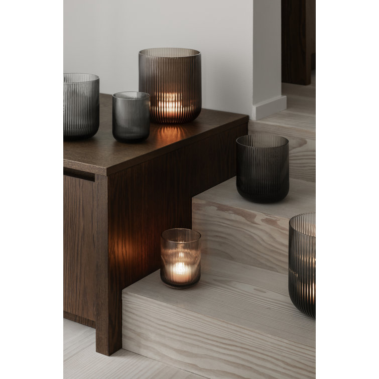 Spectacular Smoke Glass Tabletop Hurricane Lamp