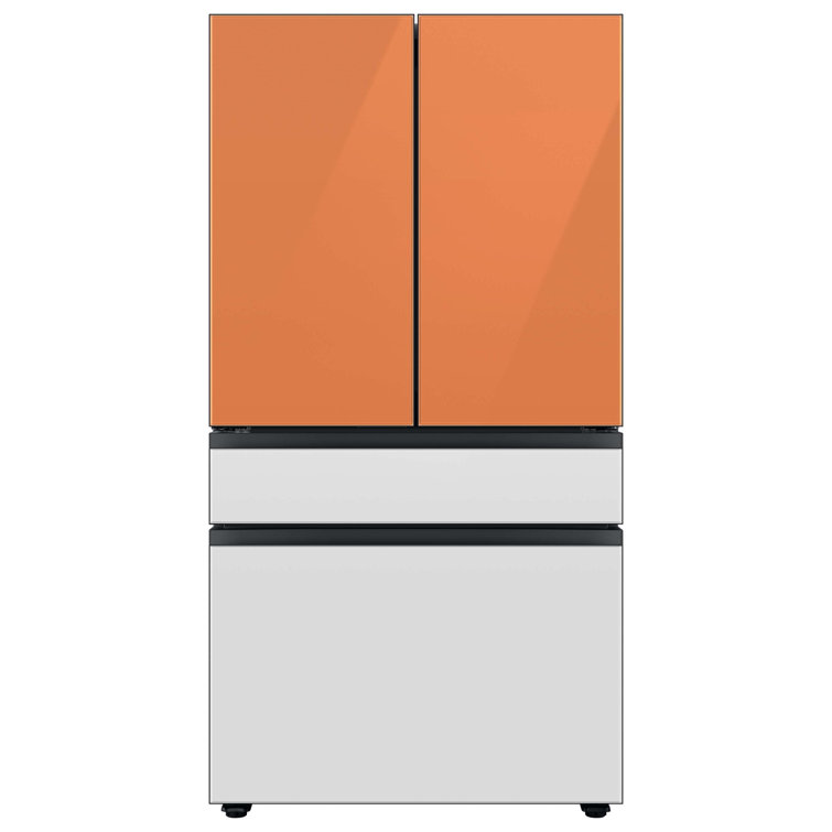 White Glass 23 cu. ft. 4-Door French Door Refrigerator