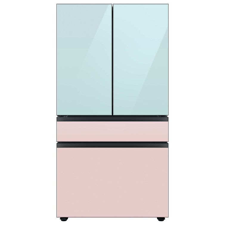 Morning Blue Glass 29 cu. ft. Smart French Door Refrigerator with Ice Maker