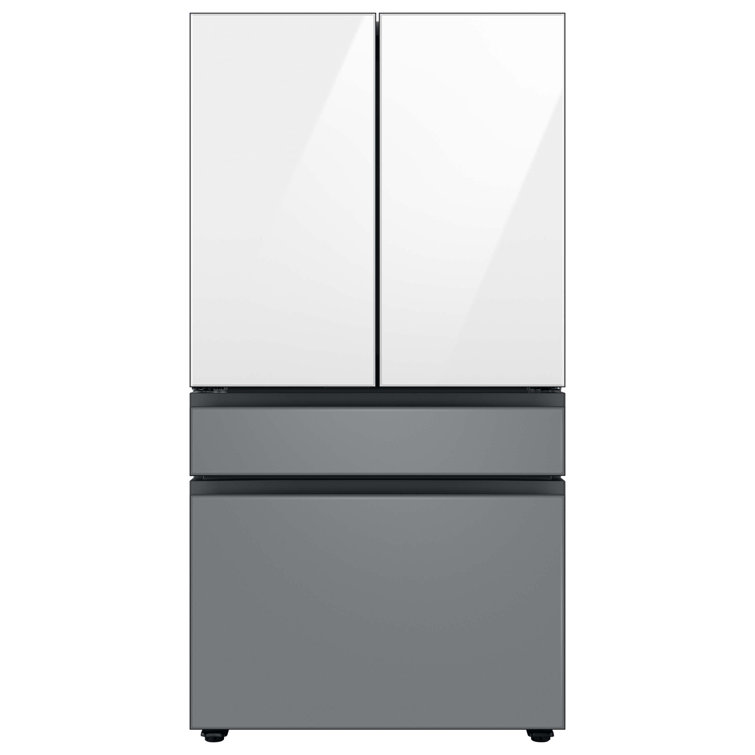 Morning Blue Glass 23 cu. ft. Smart French Door Refrigerator with Ice Maker