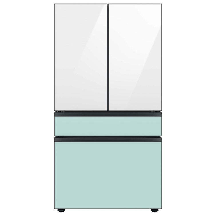 Morning Blue Glass 23 cu. ft. Smart French Door Refrigerator with Ice Maker