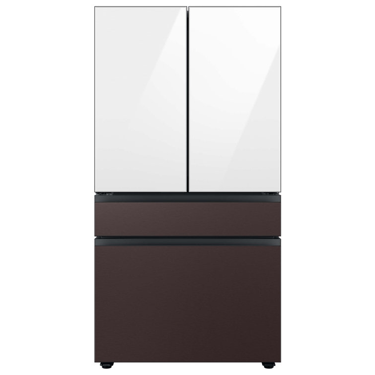 Morning Blue Glass 23 cu. ft. Smart French Door Refrigerator with Ice Maker