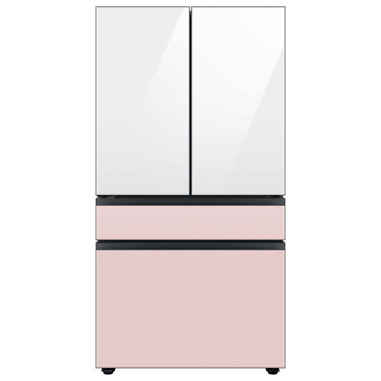 Morning Blue Glass 23 cu. ft. Smart French Door Refrigerator with Ice Maker