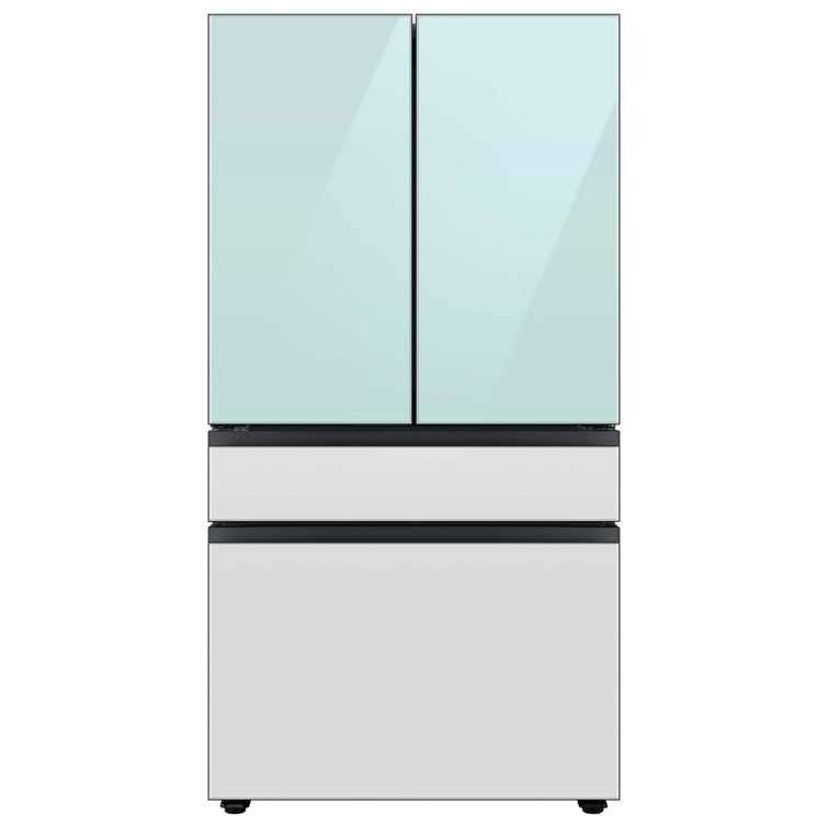 Morning Blue Glass 29 cu. ft. Smart French Door Refrigerator with Ice Maker