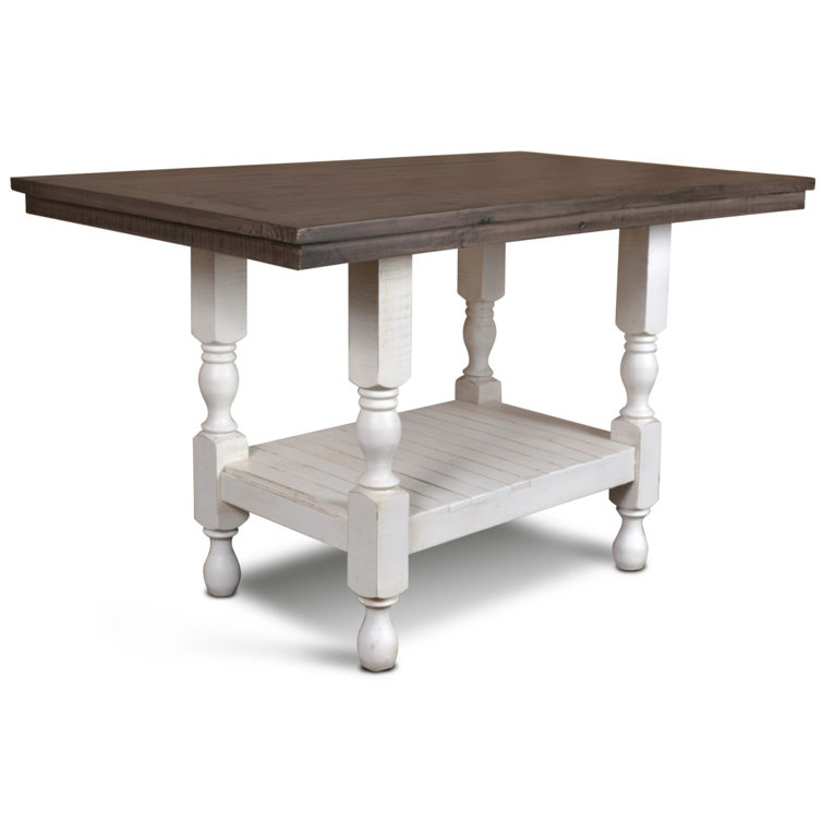 Hamptons Style Solid Pine 5-Piece Bistro Dining Set with Storage