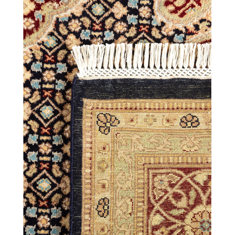 Mogul Blue and Beige Hand-Knotted Wool Area Rug