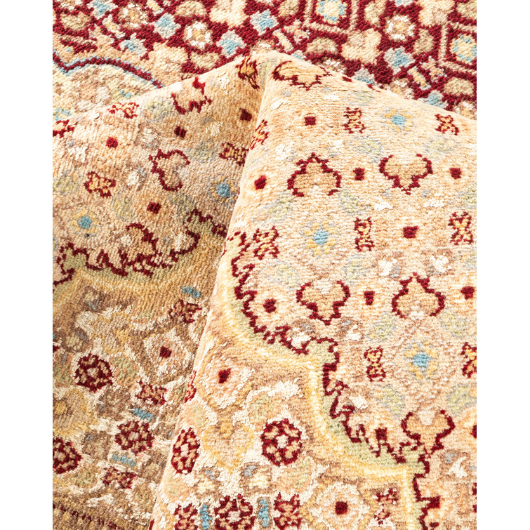 Mogul Blue and Beige Hand-Knotted Wool Area Rug