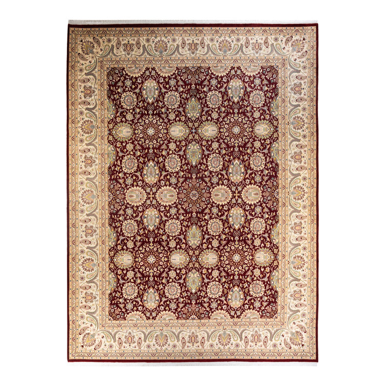 Handmade Red Wool 9' x 12' Traditional Area Rug