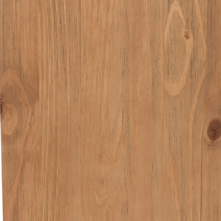 Natural Brown Pine Wood 2-Door Cane Accent Cabinet