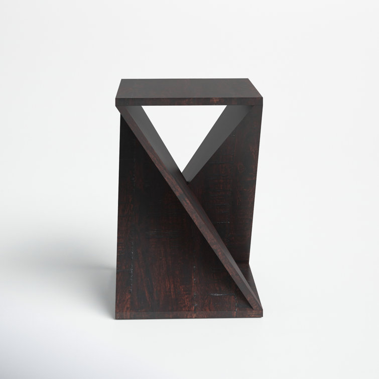 Jasper Espresso 16'' Square Solid Wood & Metal End Table