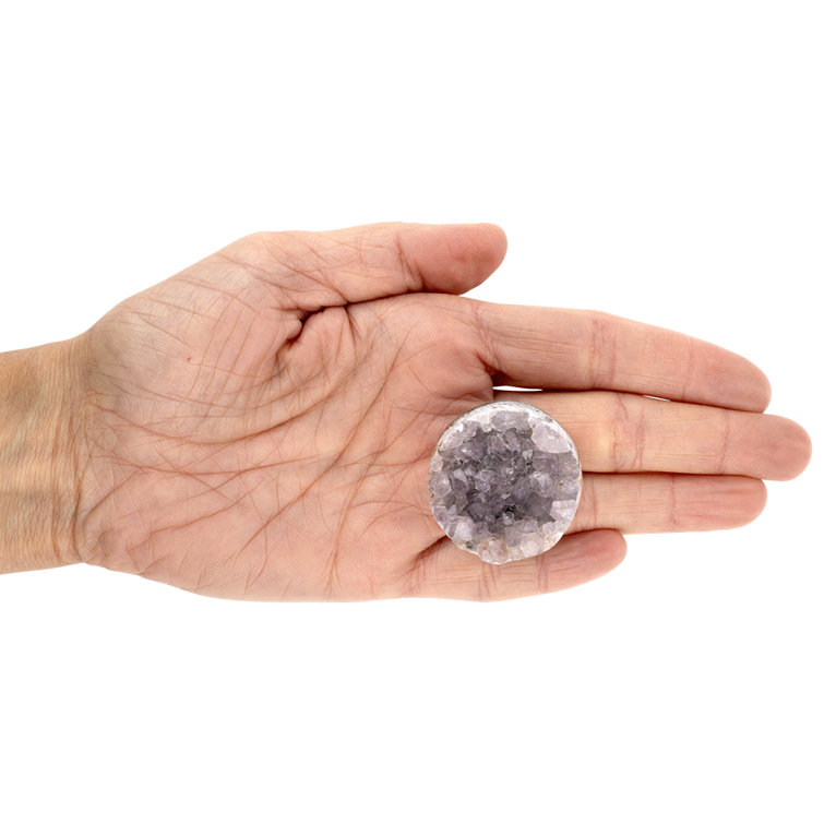Amethyst Crystal Geode Knobs with Gold Plated Base, 4 Pack
