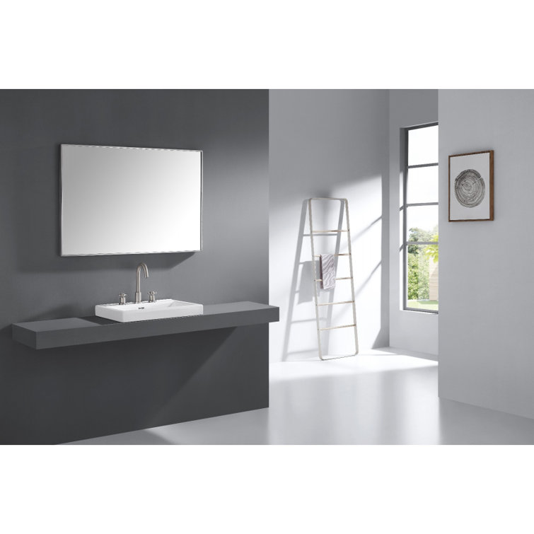 Elegant Gold 59'' Stainless Steel Rectangular Vanity Mirror